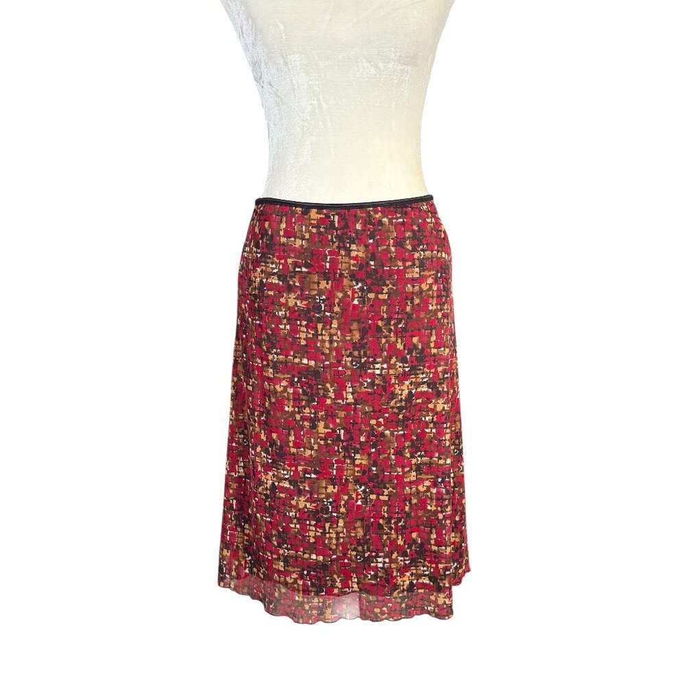 Wrapper women's midi skirt multicolor patterned size medium